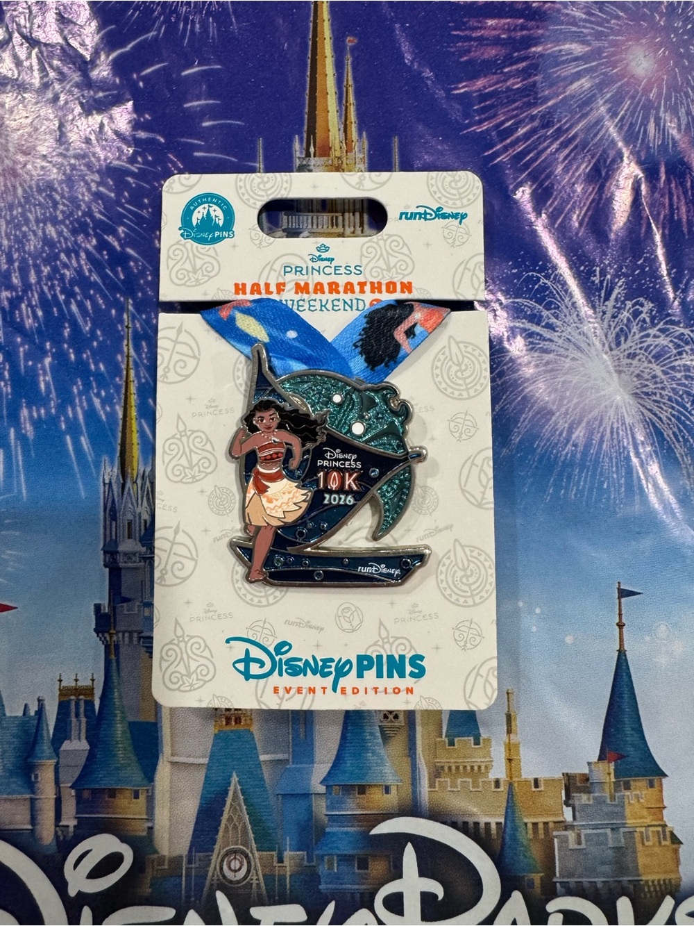 Walt Disney World RunDisney 2026 Princess Weekend Moana 10k Medal Replica Pin